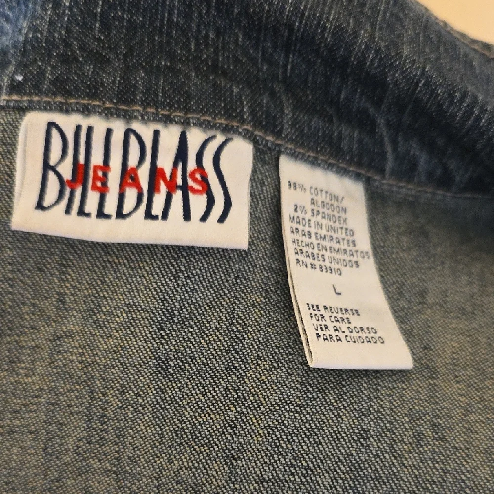 Upcyled Molly Made It Blue Jean Jacket with Iconic Rolling Stones Design - Picture 3 of 13